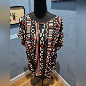 Calvin Klein Black and Red Geometric Dress